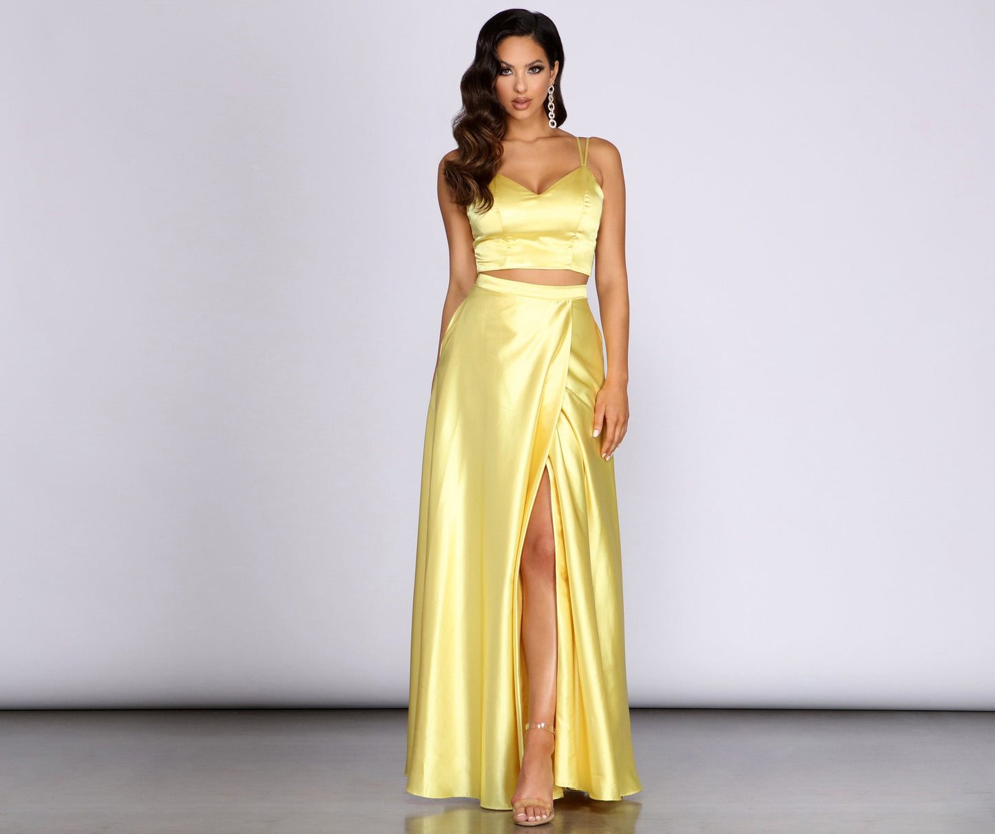 Naomi Satin Stylish Two Piece Dress