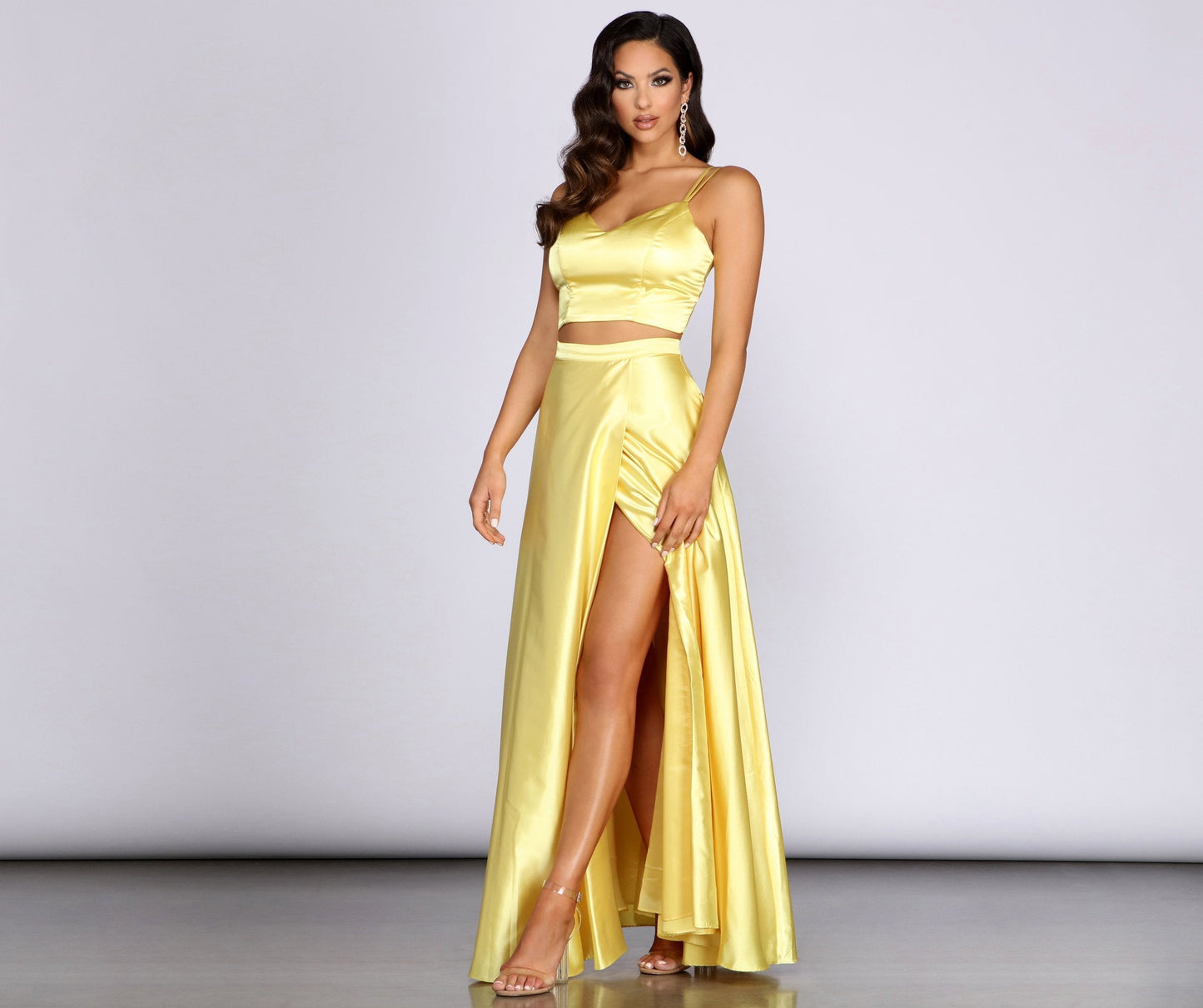 Naomi Satin Stylish Two Piece Dress