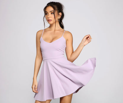 Twirl Around Stylish Ponte Skater Dress