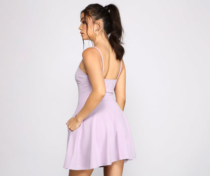 Twirl Around Stylish Ponte Skater Dress