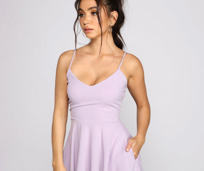 Twirl Around Stylish Ponte Skater Dress