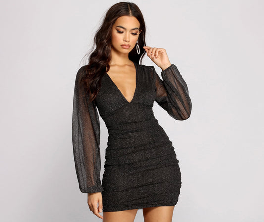 All About The Glitz Mesh Mini Dress - Lady Occasions