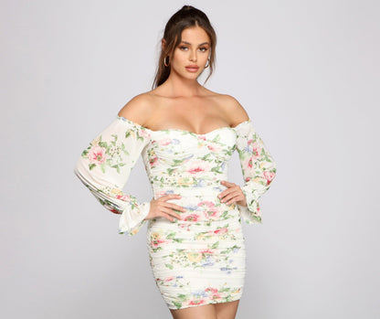 Cosybreezee - Charming Florals Mesh Bodycon - Say Yes