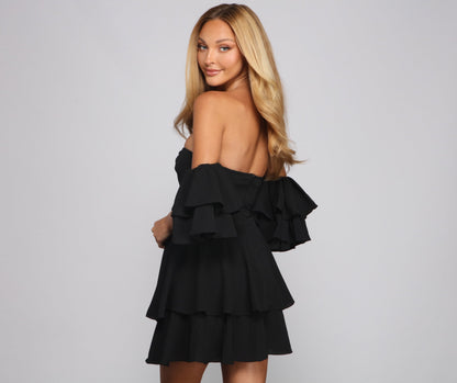 Ravishing Ruffles Stylish A-Line Mini Dress