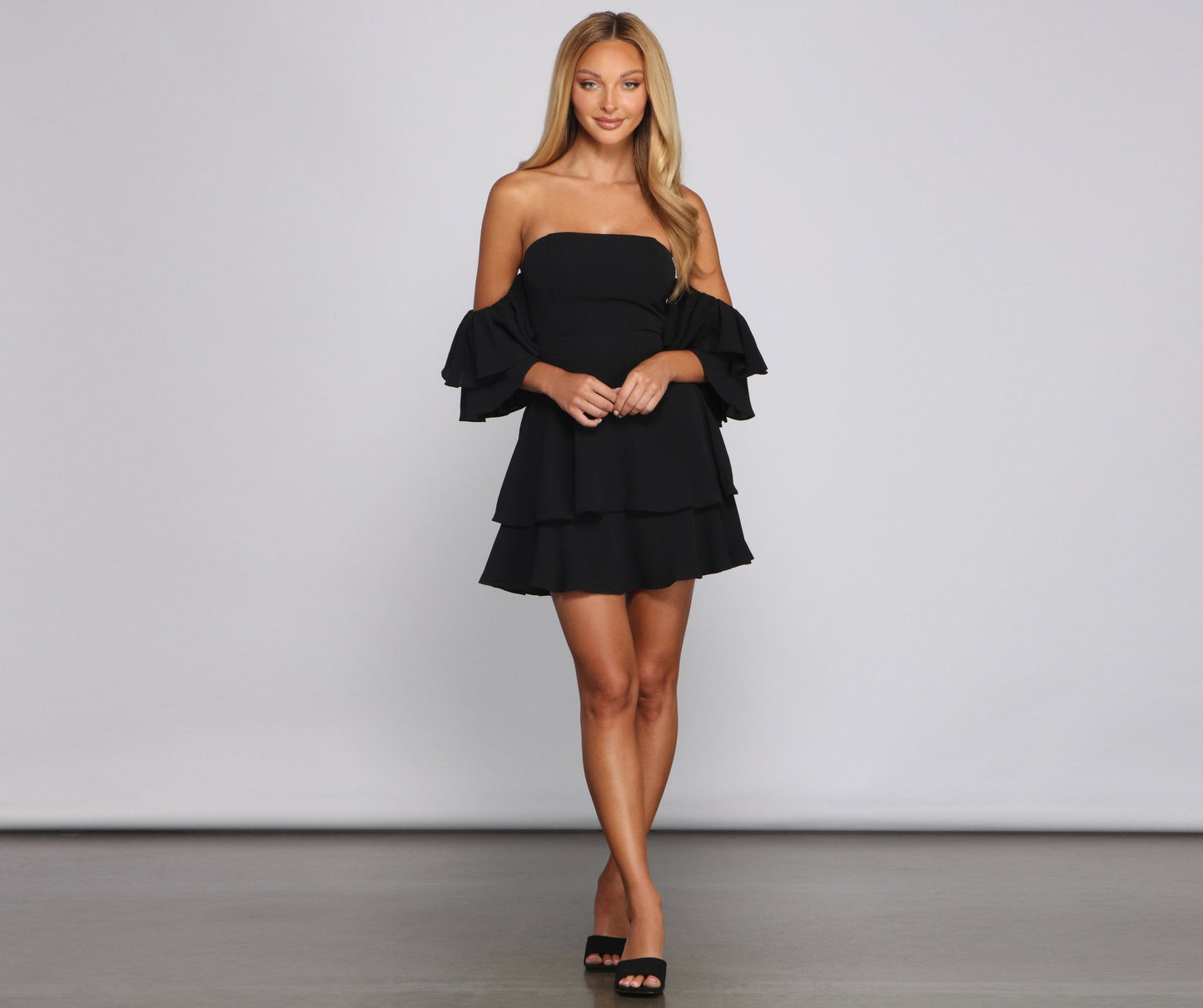 Ravishing Ruffles Stylish A-Line Mini Dress