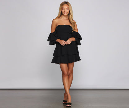 Ravishing Ruffles Stylish A-Line Mini Dress