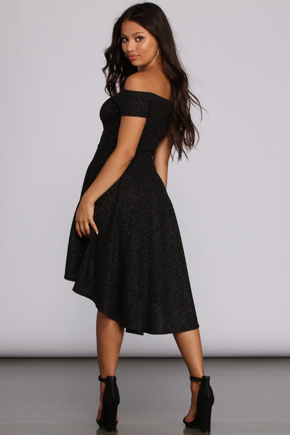 Total Twirl Stylish Glitter Skater Dress