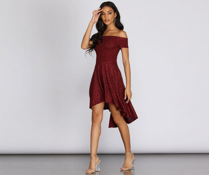 Total Twirl Stylish Glitter Skater Dress