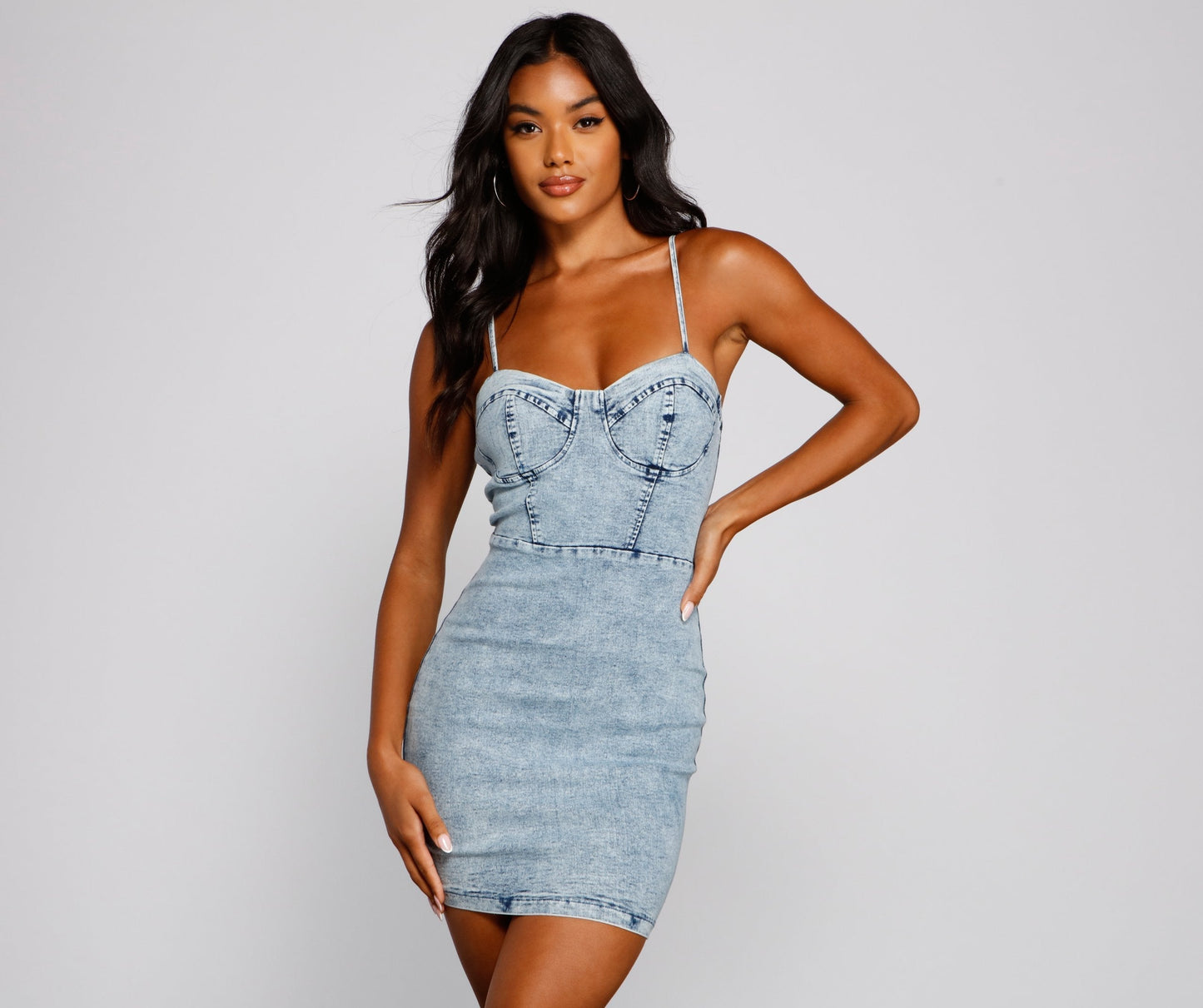 Style Icon Stylish Denim Mini Dress