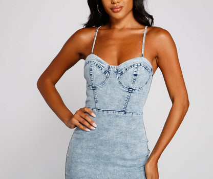 Style Icon Stylish Denim Mini Dress