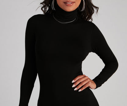 Back To Basics Charming Turtleneck Mini Dress