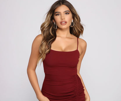 Ready To Stylish Ruche Mini Dress