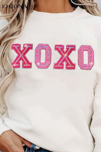 Cosybreezee - XOXO Round Neck Long Sleeve Sweatshirt