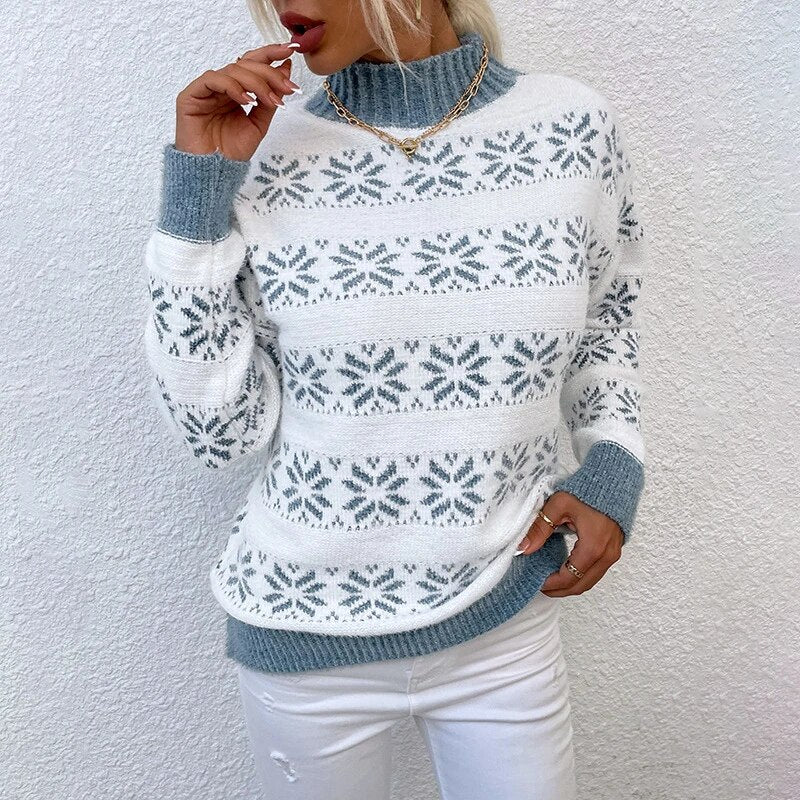 Lady Di Mock Neck Full Sleeve Women Sweater