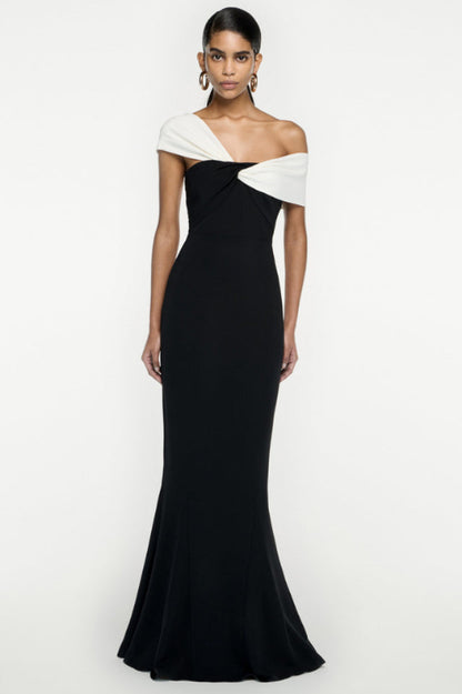 Asymmetric Off Stylish Shoulder Maxi Dress