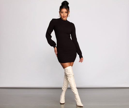 All Dolled Up Ribbed Knit Mini Dress - Lady Occasions