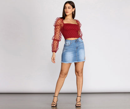 Sunz Out Frayed Denim Mini Skirt