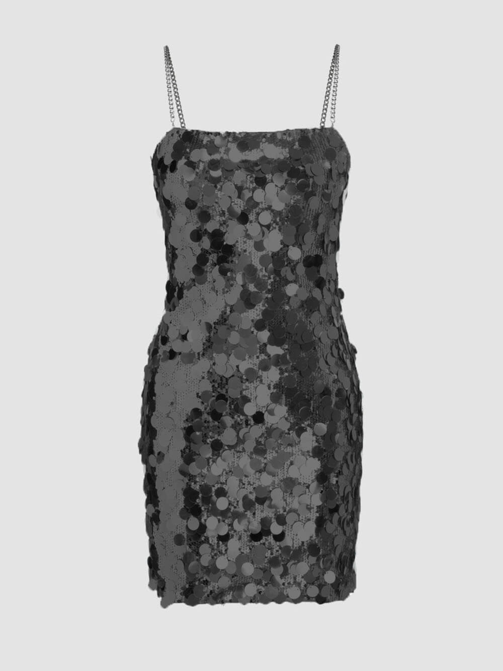 Chain Sequined Stylish Irregular Dress