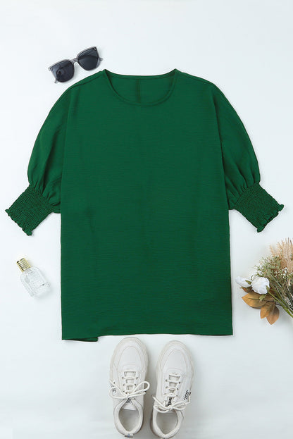 Shift Top Wrist Smocked - Green