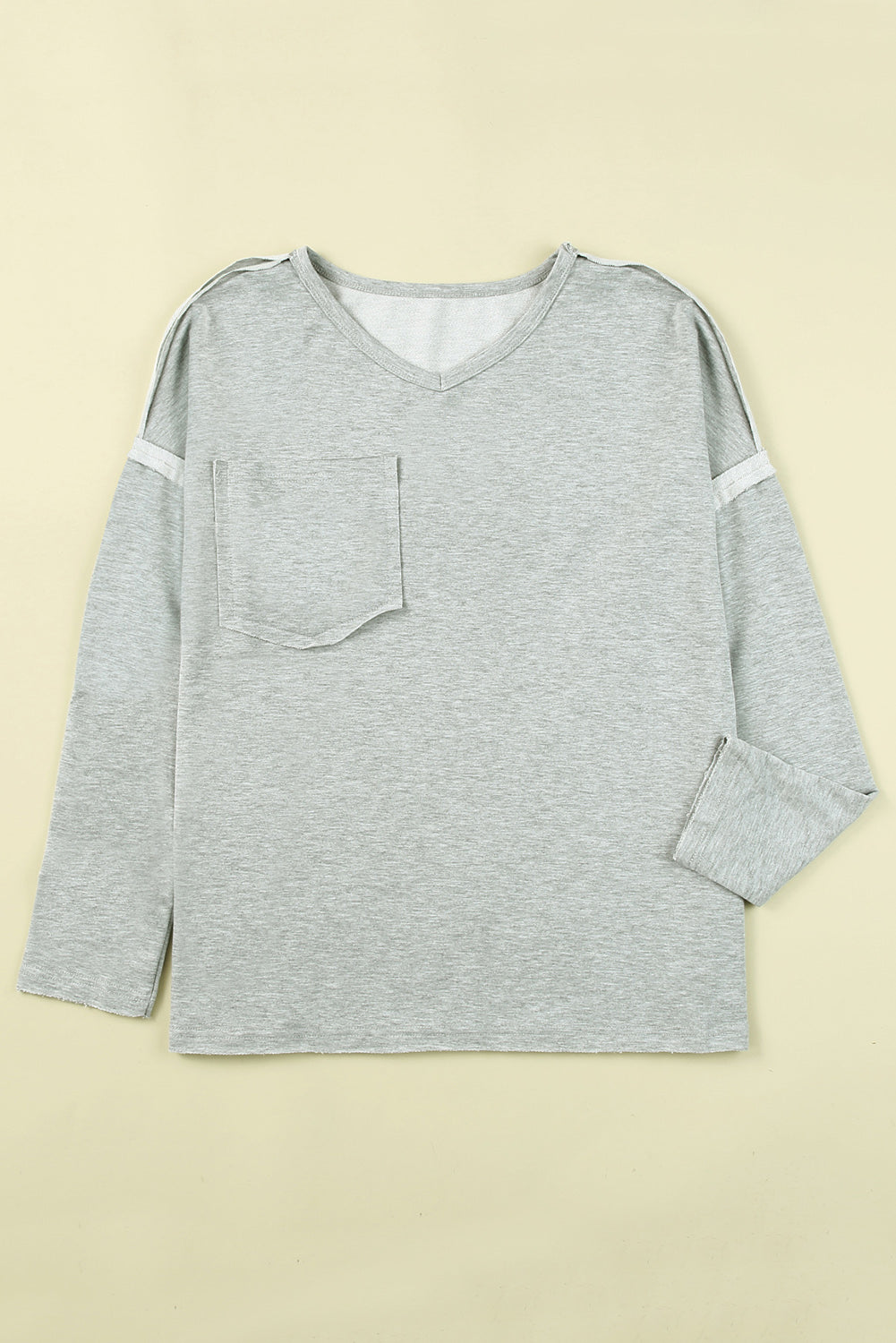 with - Arm Oversized Top Pockets Drop Gray