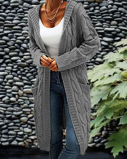 Solid Long Color Cardigan