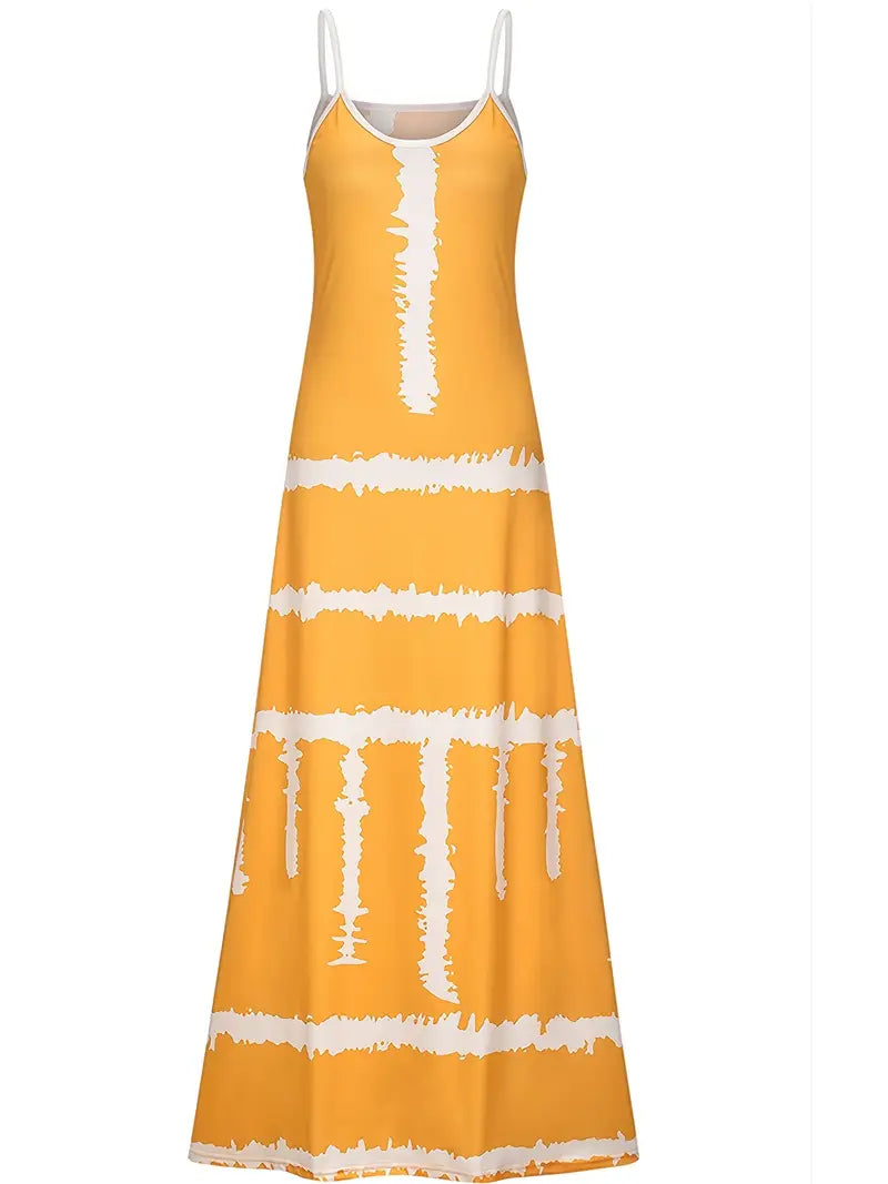 Yellow Beach Maxi Dress for Plus Size Women