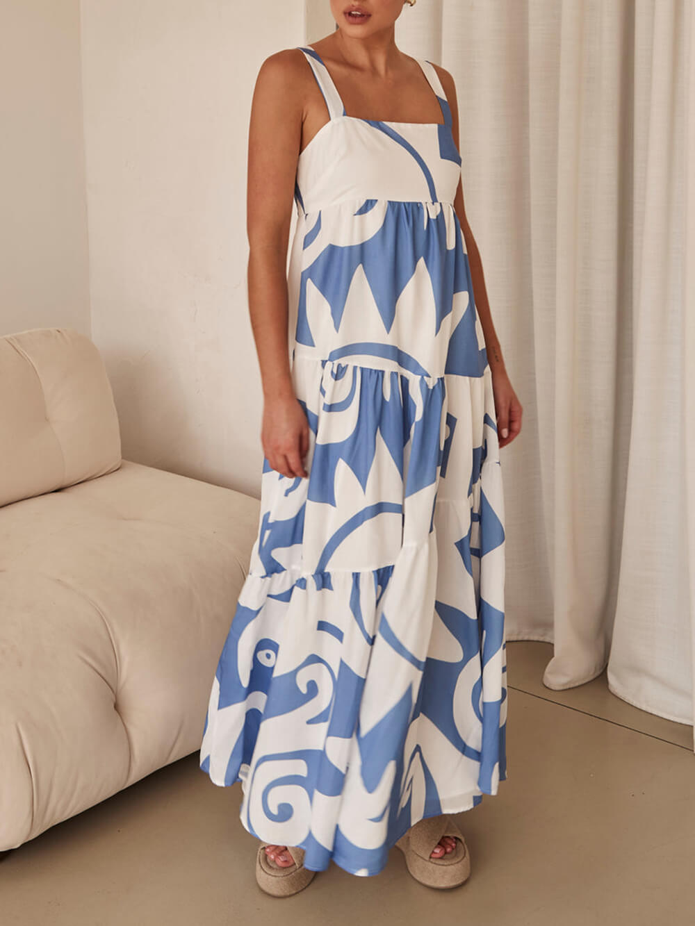 Bohemian Geometric Stylish Print Maxi Dress