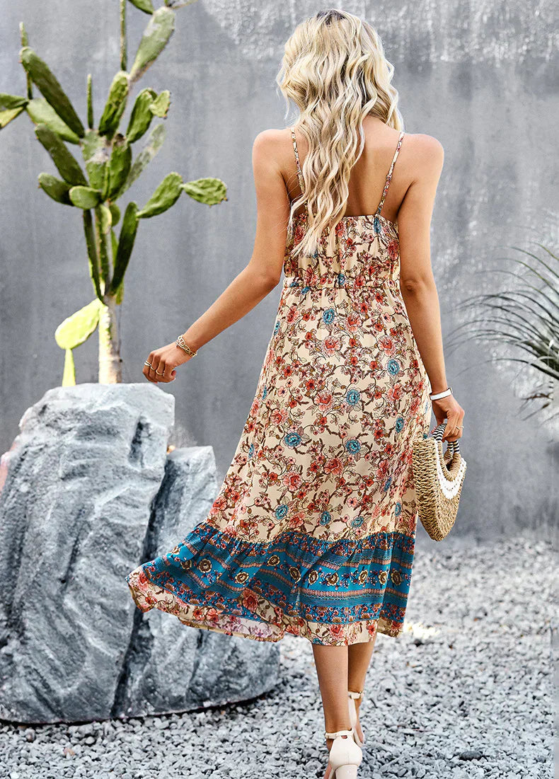 Split Bohemian Festive Dress