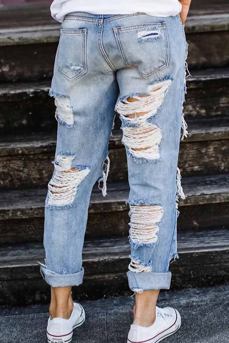 Straight Ripped Jeans