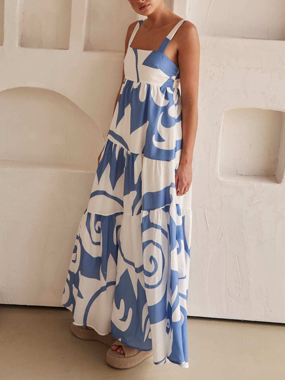 Bohemian Geometric Stylish Print Maxi Dress