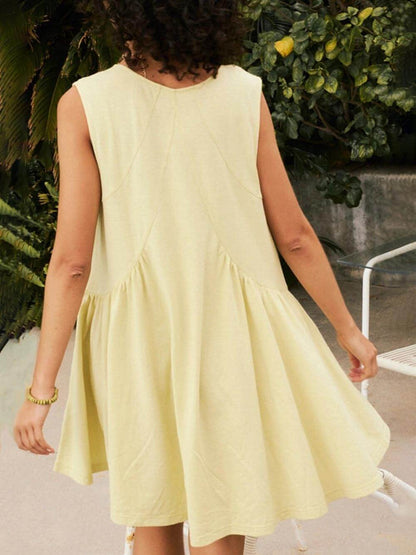 Deep V Wide Charming Strap Mini Tank Dress