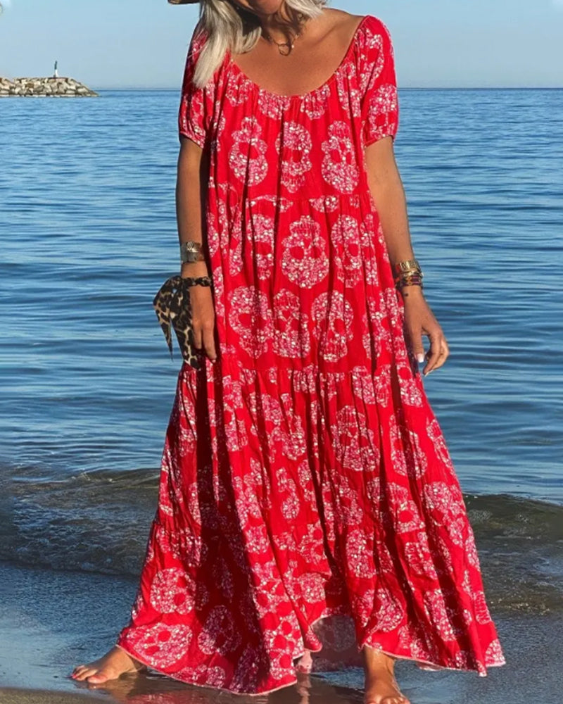 Skull Print Maxi Dress