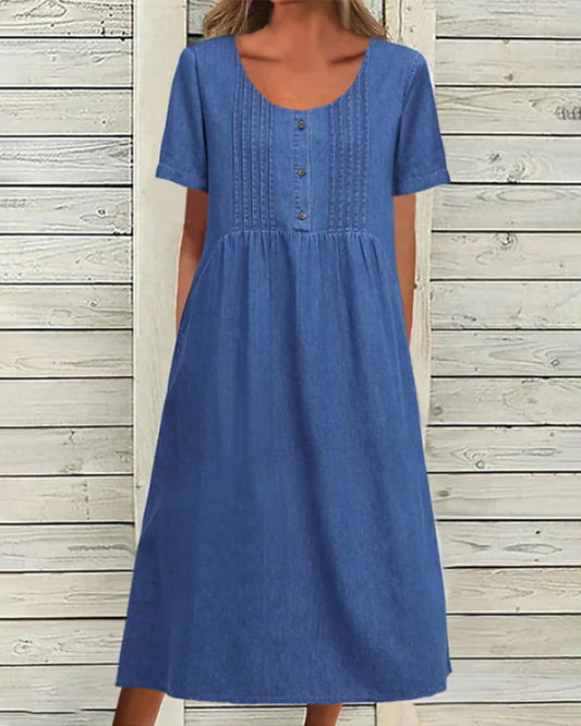 Short Sleeve Denim Dress