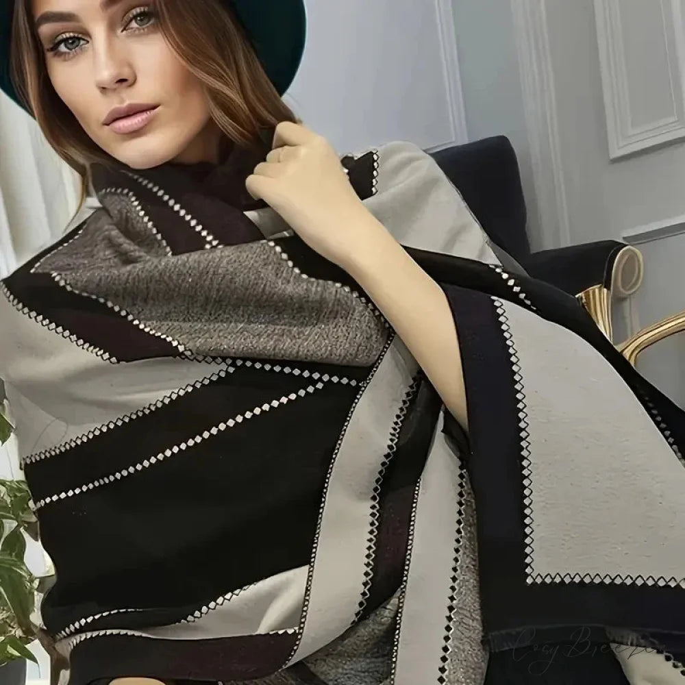 100% Cotton Fashion Cashmere Scarf black