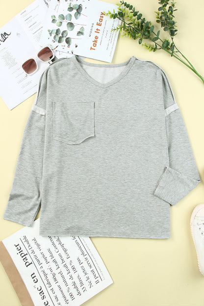 with - Arm Oversized Top Pockets Drop Gray