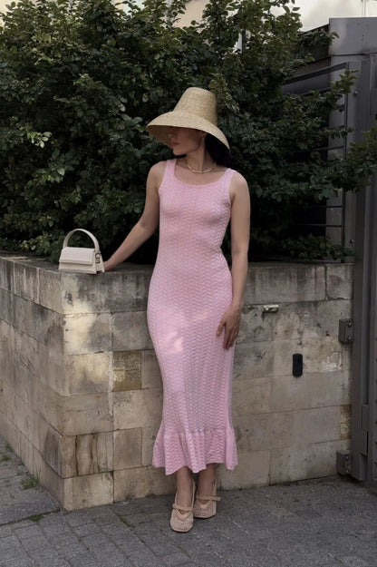 French Style Slimming V-neck Boho Dress