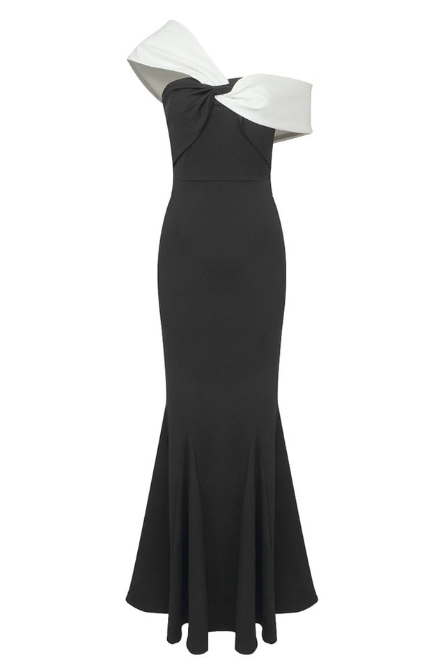 Asymmetric Off Stylish Shoulder Maxi Dress