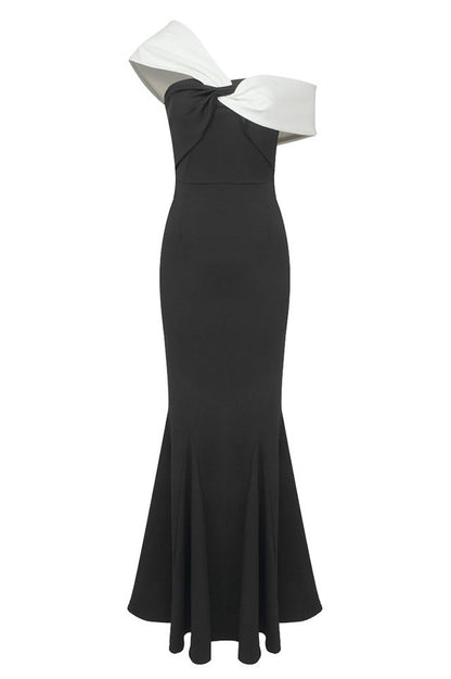 Asymmetric Off Stylish Shoulder Maxi Dress