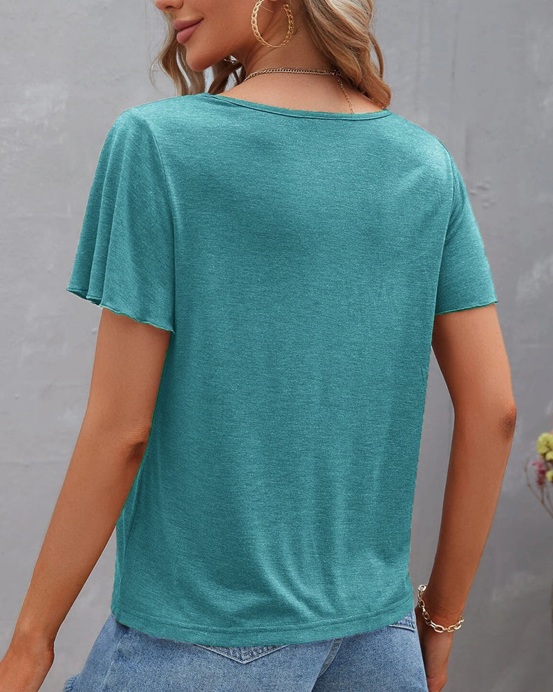 T-shirt in Solid Cut Out Color