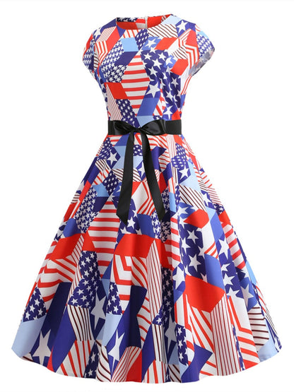 Retro Rockabilly Swing Dress for Independence Day