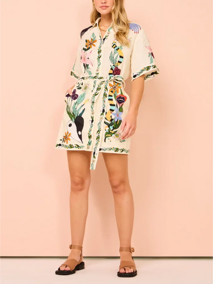 Modern Sophisticated Feel Satin Graceful Unique Print Mini Dress