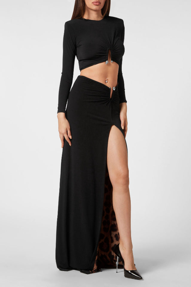 Black Stretch Stylish Cady Maxi Dress