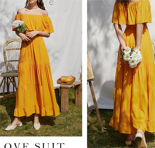 Ruffled Romance Off Charming The Shoulder Maxi Dress