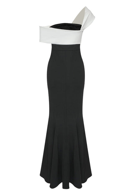 Asymmetric Off Stylish Shoulder Maxi Dress