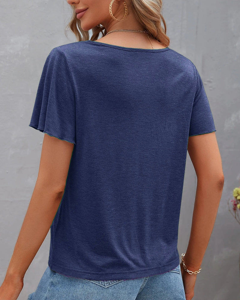 T-shirt in Solid Cut Out Color