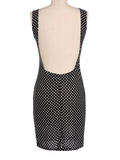 Sleeveless Jewel Dot with Polka Elegant Gown Backless Neck