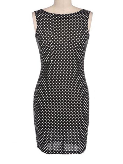 Sleeveless Jewel Dot with Polka Elegant Gown Backless Neck