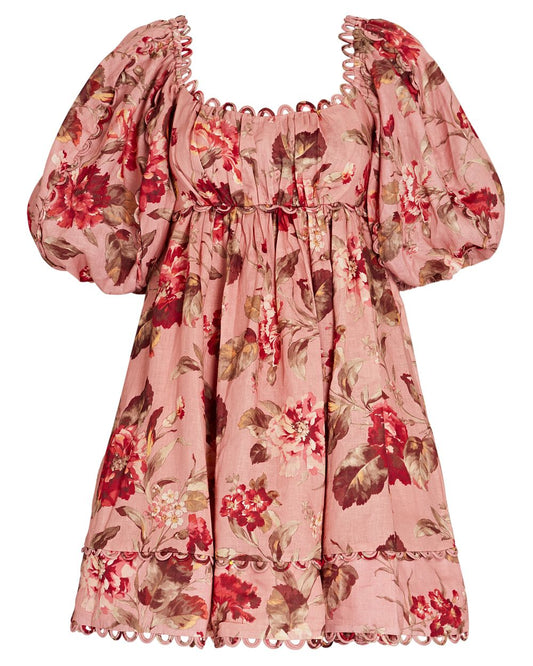 Alemais Cleo Smock Charming Mini Dress in Pink