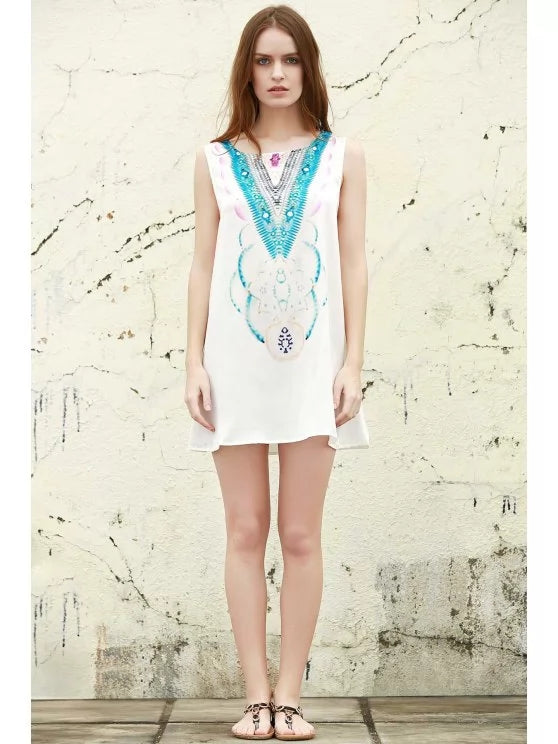 Abstract Print Mini Dress