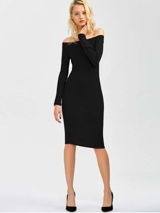 Bodycon Long Shoulder Arm Off Dress